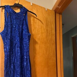Lulu's Royal Blue Backless Dress